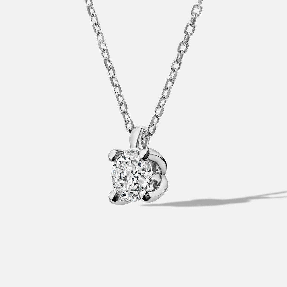 Born 9ct White Gold Lab Grown 0.30ct Diamond Round Brilliant Pendant