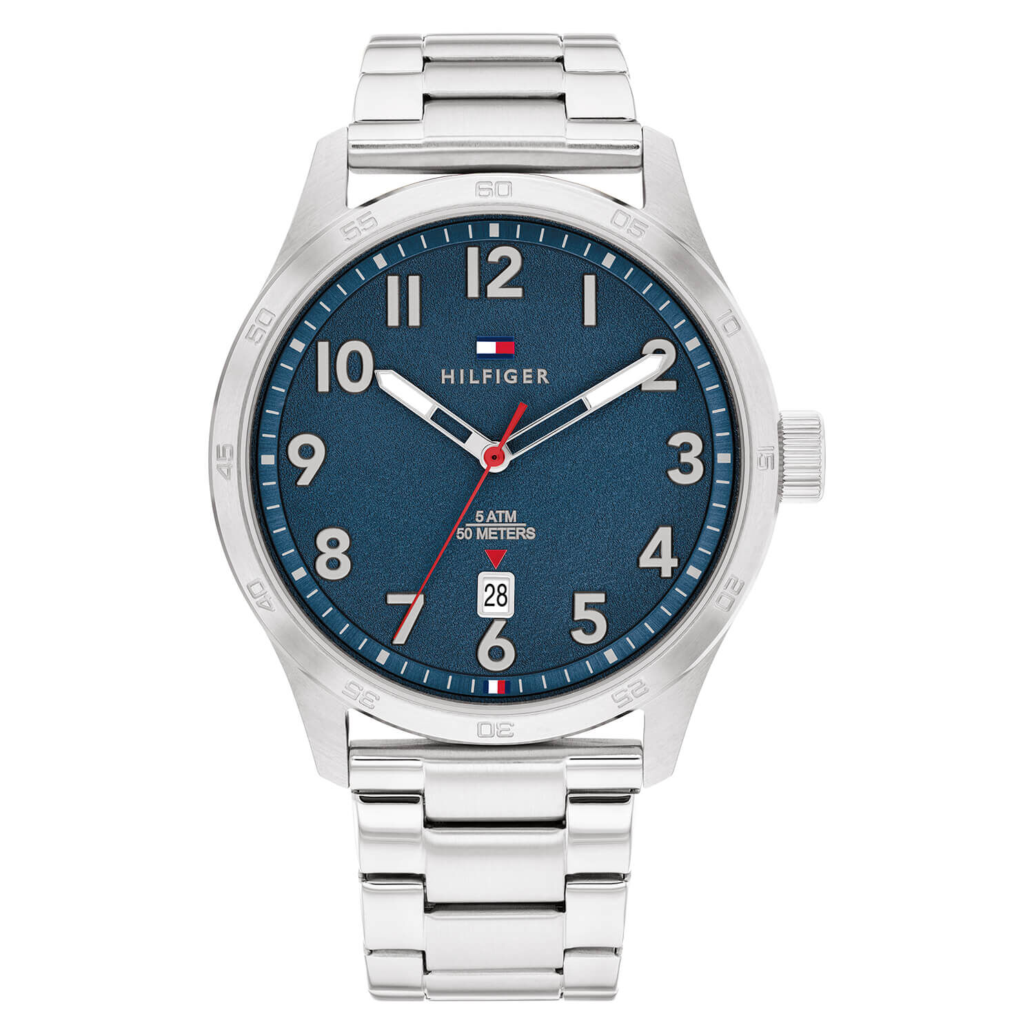 Blue dial silver watch new arrivals