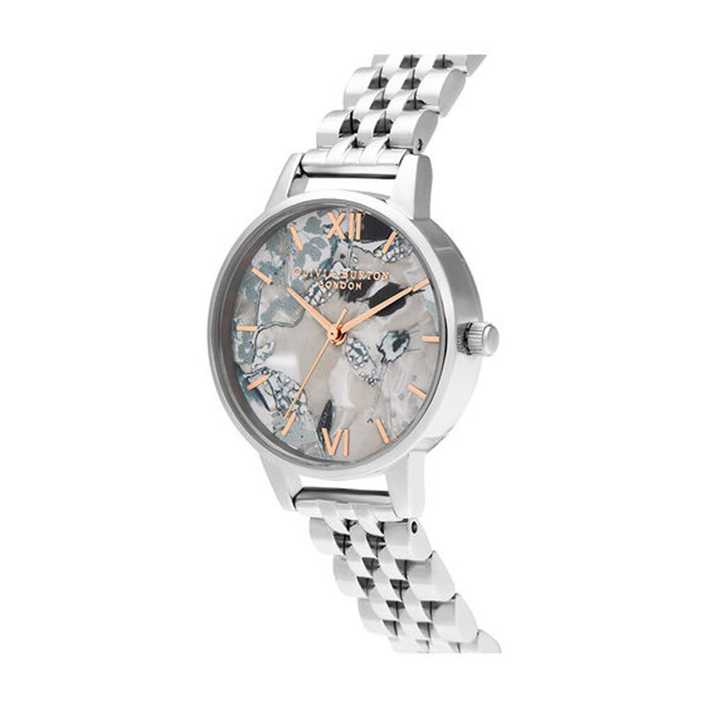 Olivia Burton Abstract Florals Rose Gold & Silver-Toned Ladies' Watch