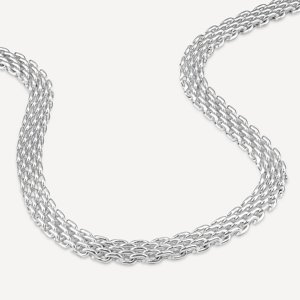 Sterling Silver Brick Meshed Style Necklet image number 3