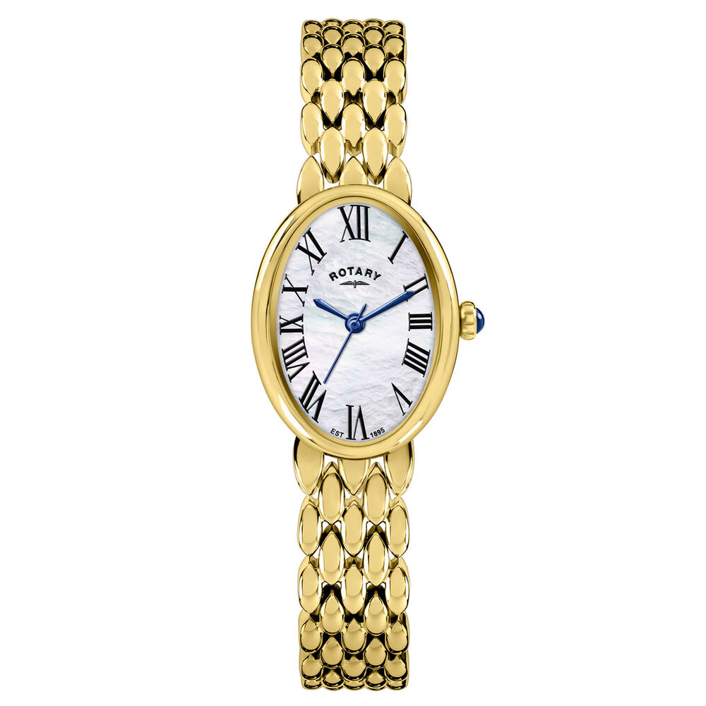 Rotary Heritage Astoria 23x30mm MOP Dial Gold Plated Stainless Steel Pebble Bracelet Watch