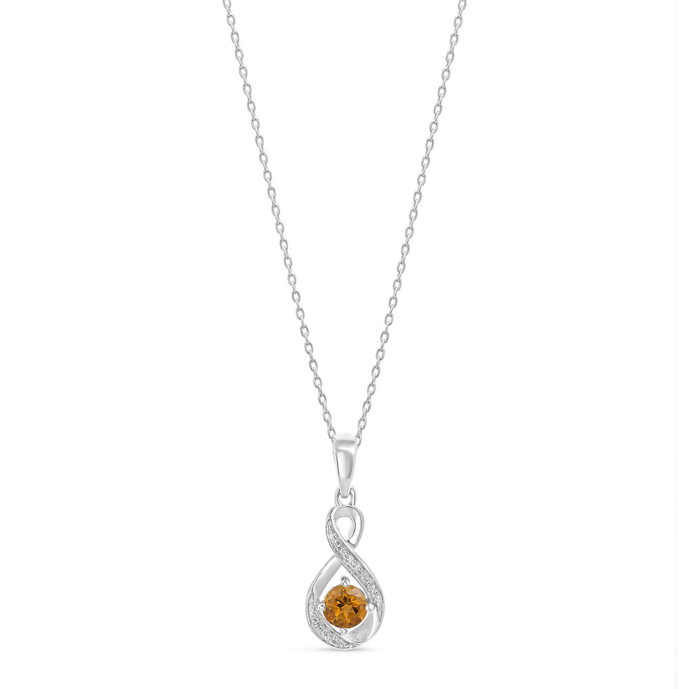 Sterling Silver and Cubic Zirconia November Birthstone Pendant (Chain Included) image number 0