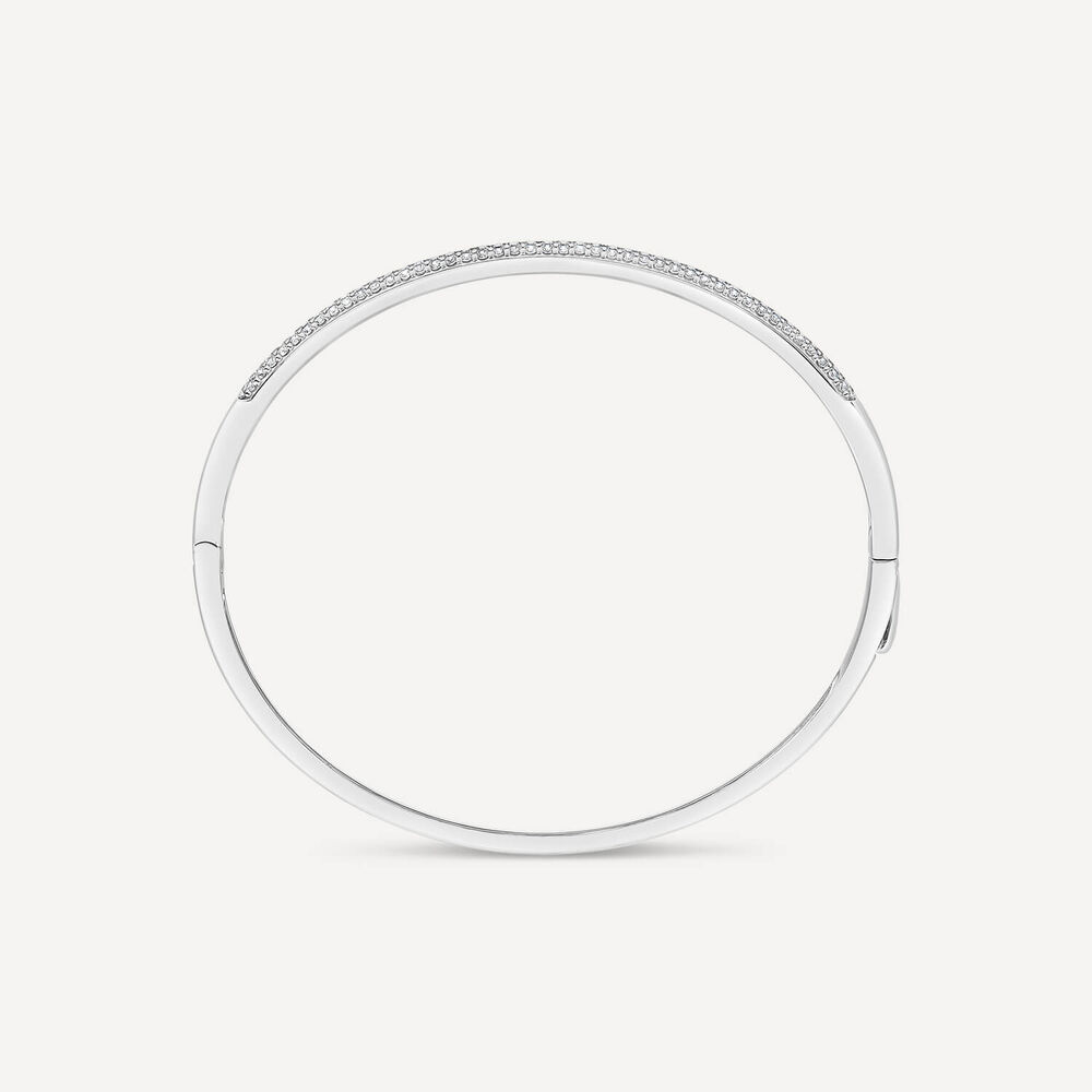 Sterling Silver Pave Cubic Zirconia Bangle image number 4
