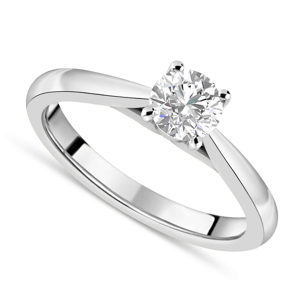 Platinum 0.70ct Round Diamond Orchid Setting Ring image number 0