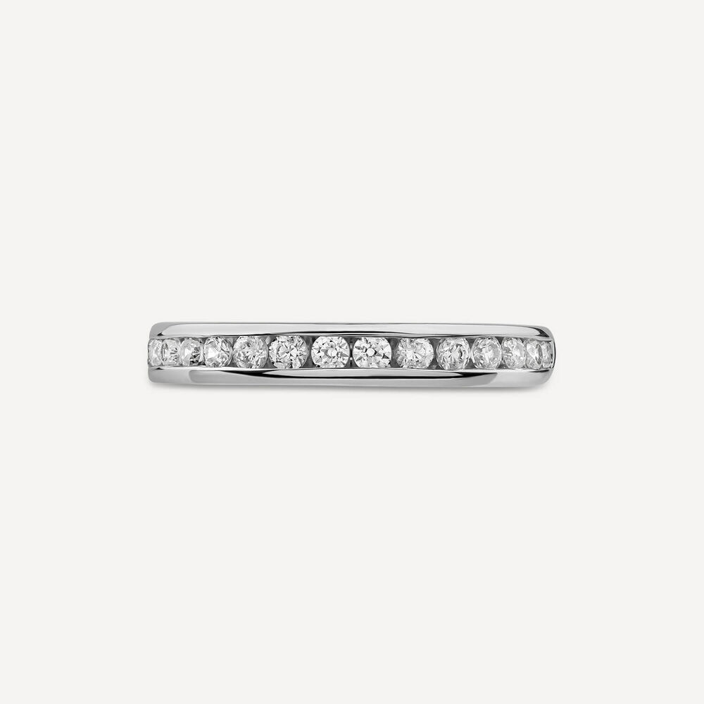18ct White Gold 3mm 0.35ct Diamond Channel Set Wedding Ring image number 1