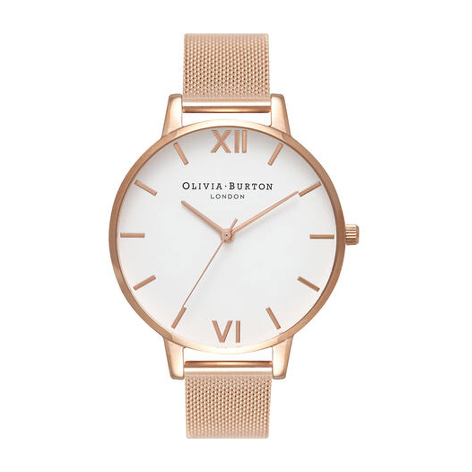 Olivia burton big sales dial rose gold watch
