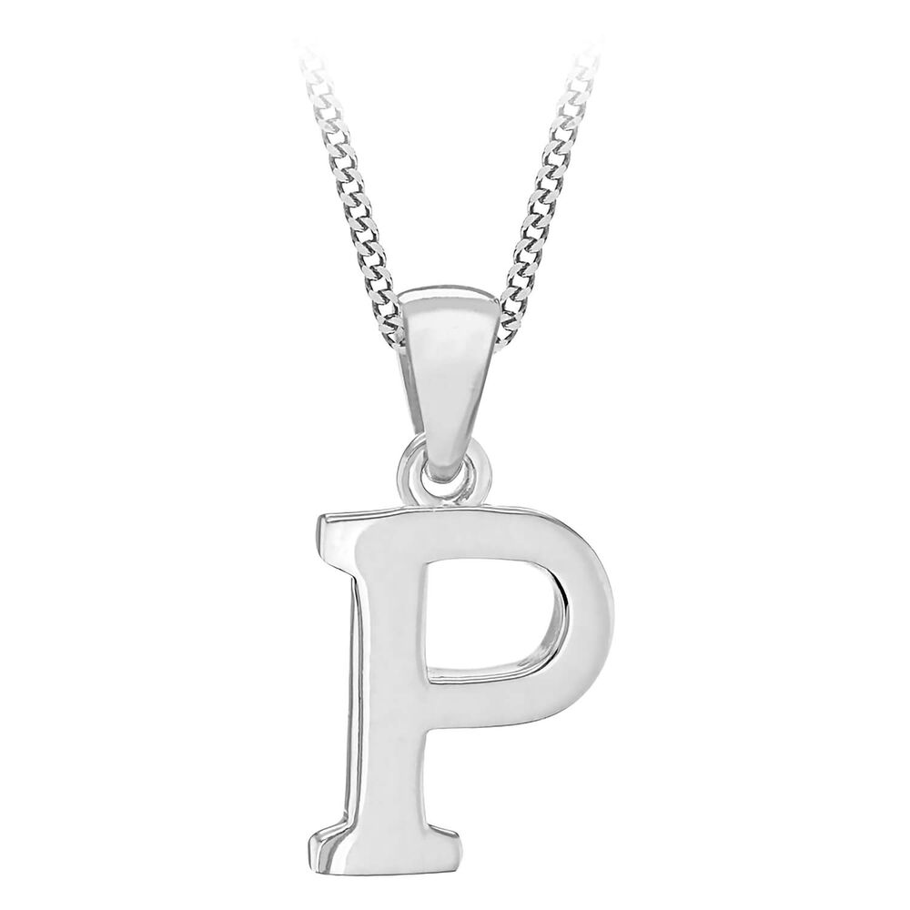 Sterling Silver Block Initial P Pendant (Special Order)