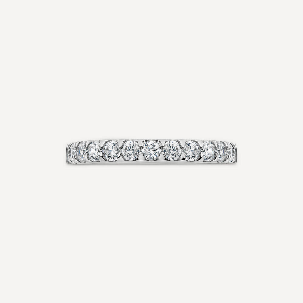 Platinum 2.5mm 0.45ct Diamond Triangle Claw Wedding Ring image number 1