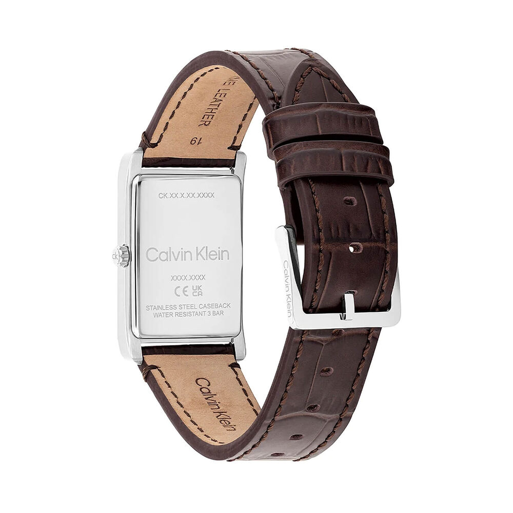 Calvin Klein Dapper 24mm Blue Dial Brown Leather Strap Watch image number 2