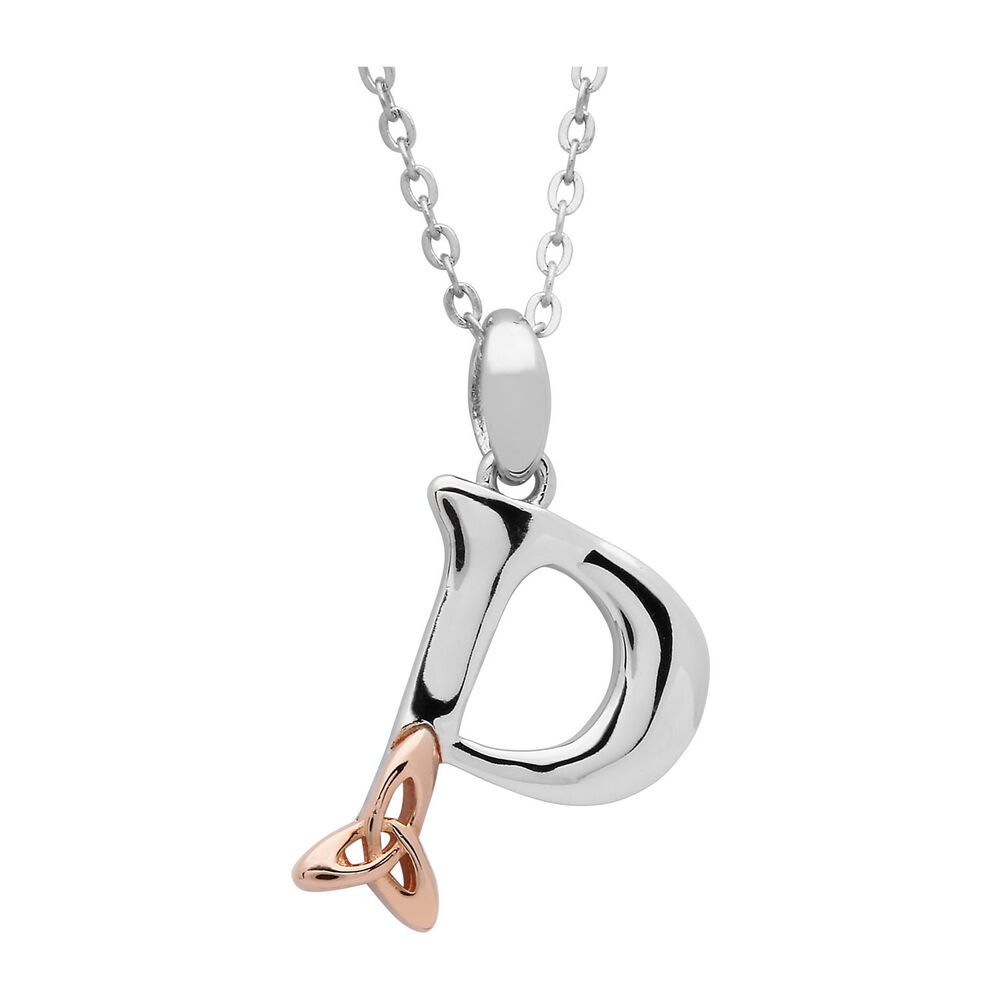 Sterling Silver Celtic 'P' Initial Pendant image number 0