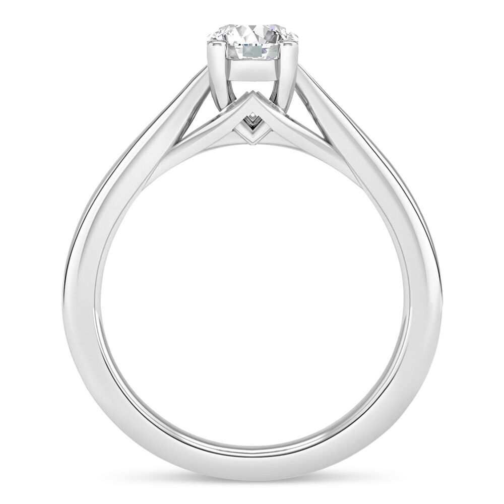 Platinum 0.70ct Round Diamond Orchid Setting Ring image number 5