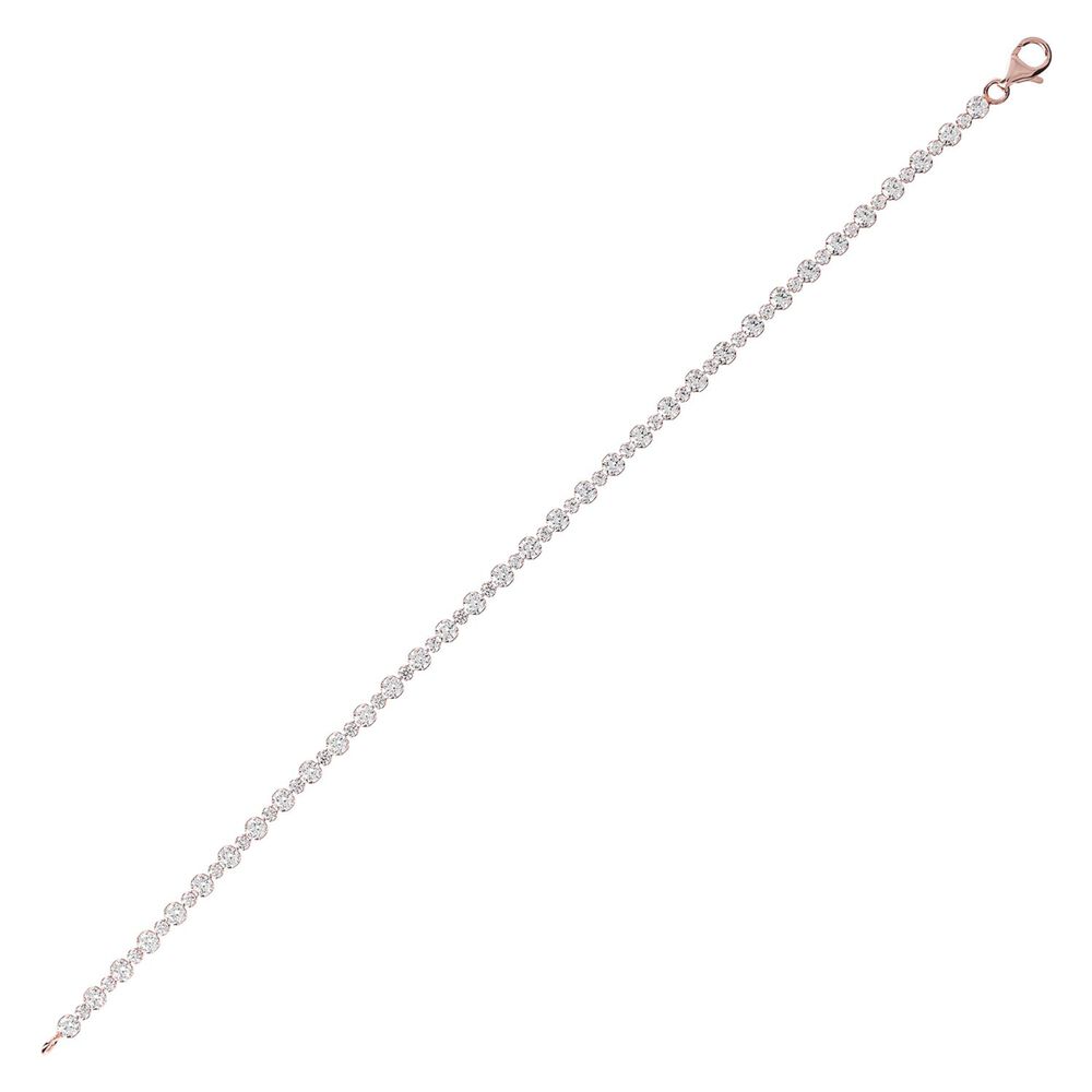Bronzallure 18ct Rose Gold-Plated Cubic Zirconia Tennis Bracelet