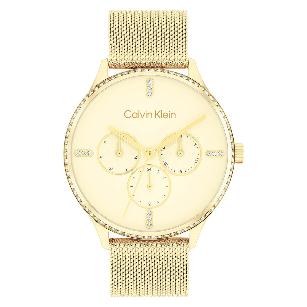 Calvin Klein Multi 38mm Gold -Yellow Dial Steel Bracelet Watch