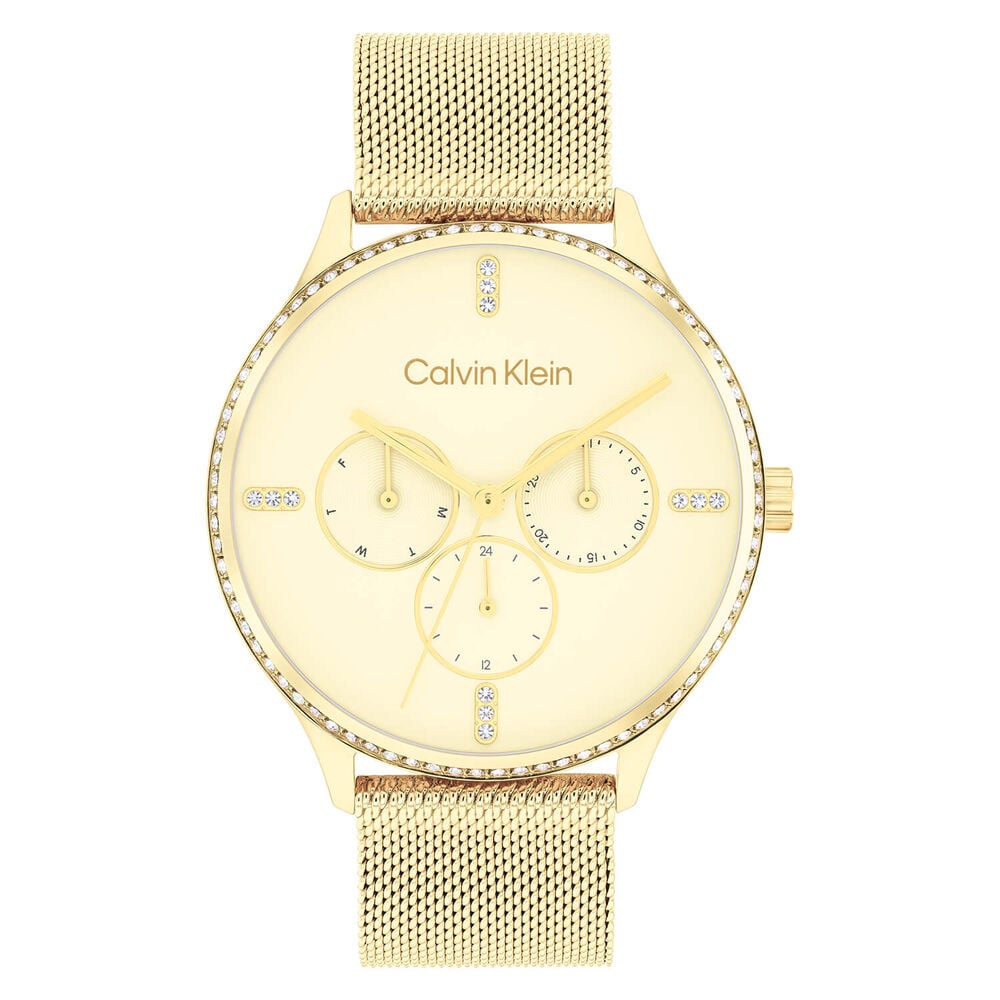 Calvin Klein Multi 38mm Gold -Yellow Dial Steel Bracelet Watch