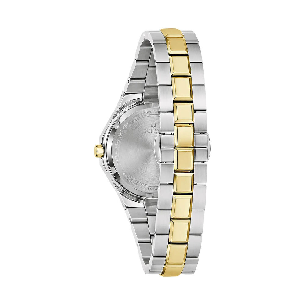Bulova Prestige 32mm Mother of Pearl Dial Two Tone Steel Bracelet Watch image number 2