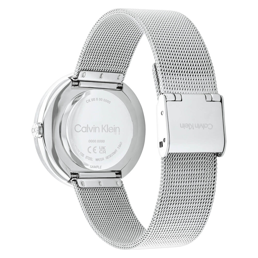 Calvin Klein Sculptural Twisted Bezel 34mm Blush Pink Dial Bracelet Watch