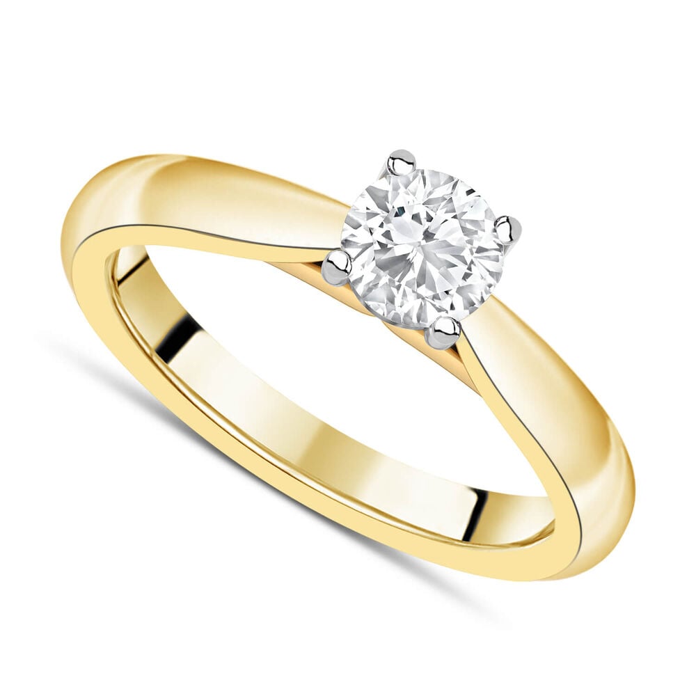 18ct Yellow Gold 0.50ct Round Diamond Orchid Setting Ring