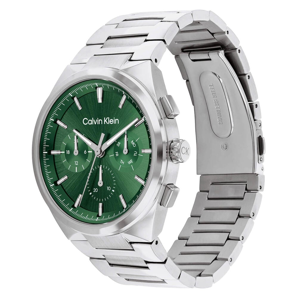 Calvin Klein Distinguish 44mm Green Dial Steel Bracelet Watch