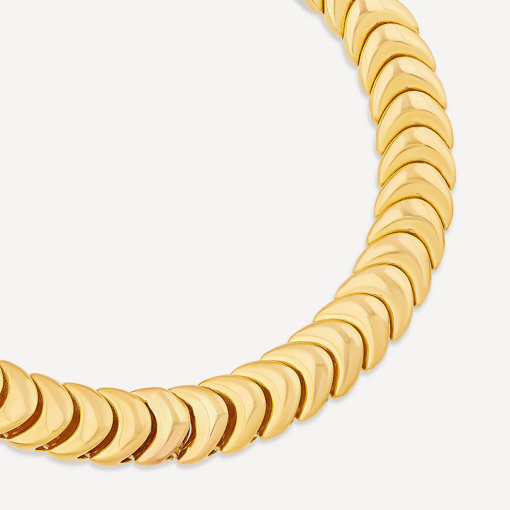 9ct Yellow Gold Shiny Interlocking Link Bracelet image number 1