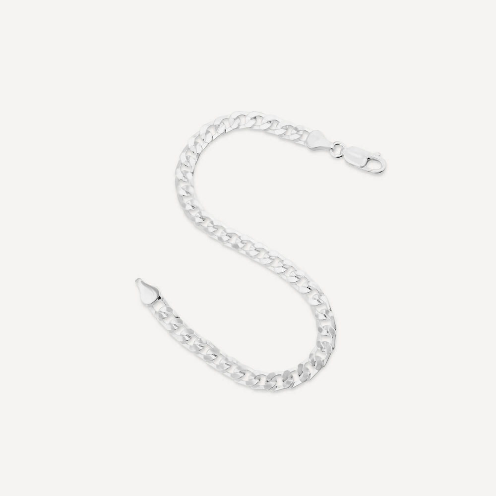 Sterling Silver Flat Square 8" Bracelet image number 3