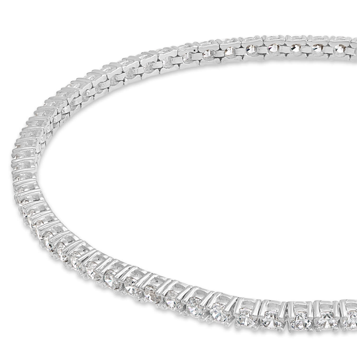 9ct White Gold Cubic Zirconia Tennis Bracelet