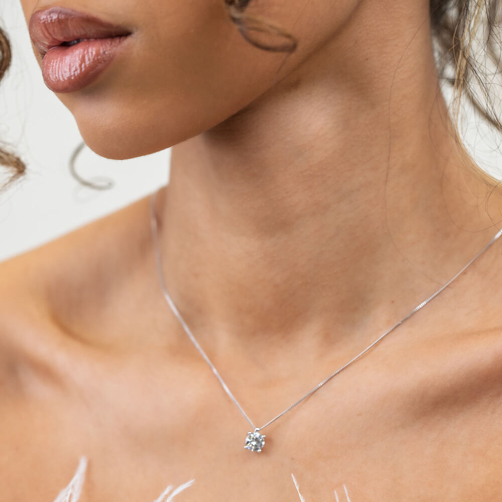 Born 9ct White Gold 1.00ct Lab Grown Brilliant Diamond Pendant image number 5