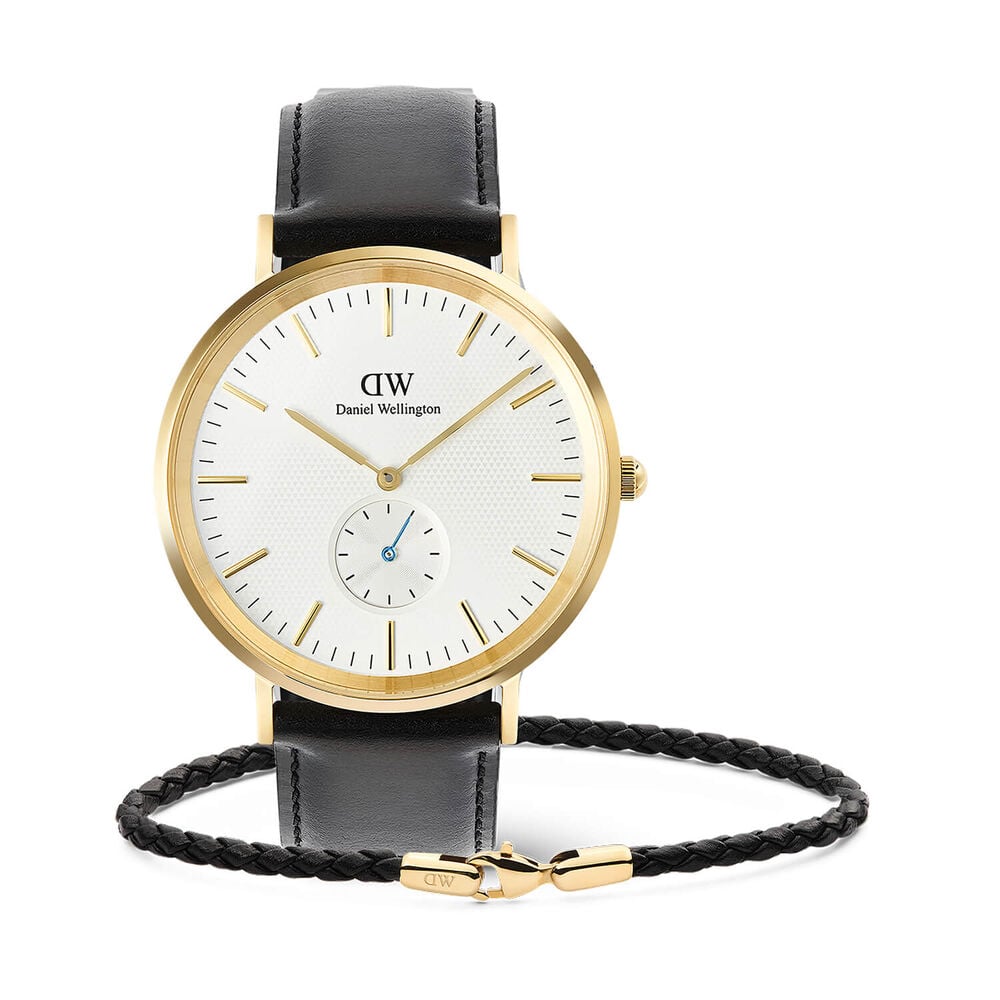 Daniel Wellington Classic Multi-Eye Sheffield 40mm Watch & Braided Leather Bracelet Gift Set image number 0
