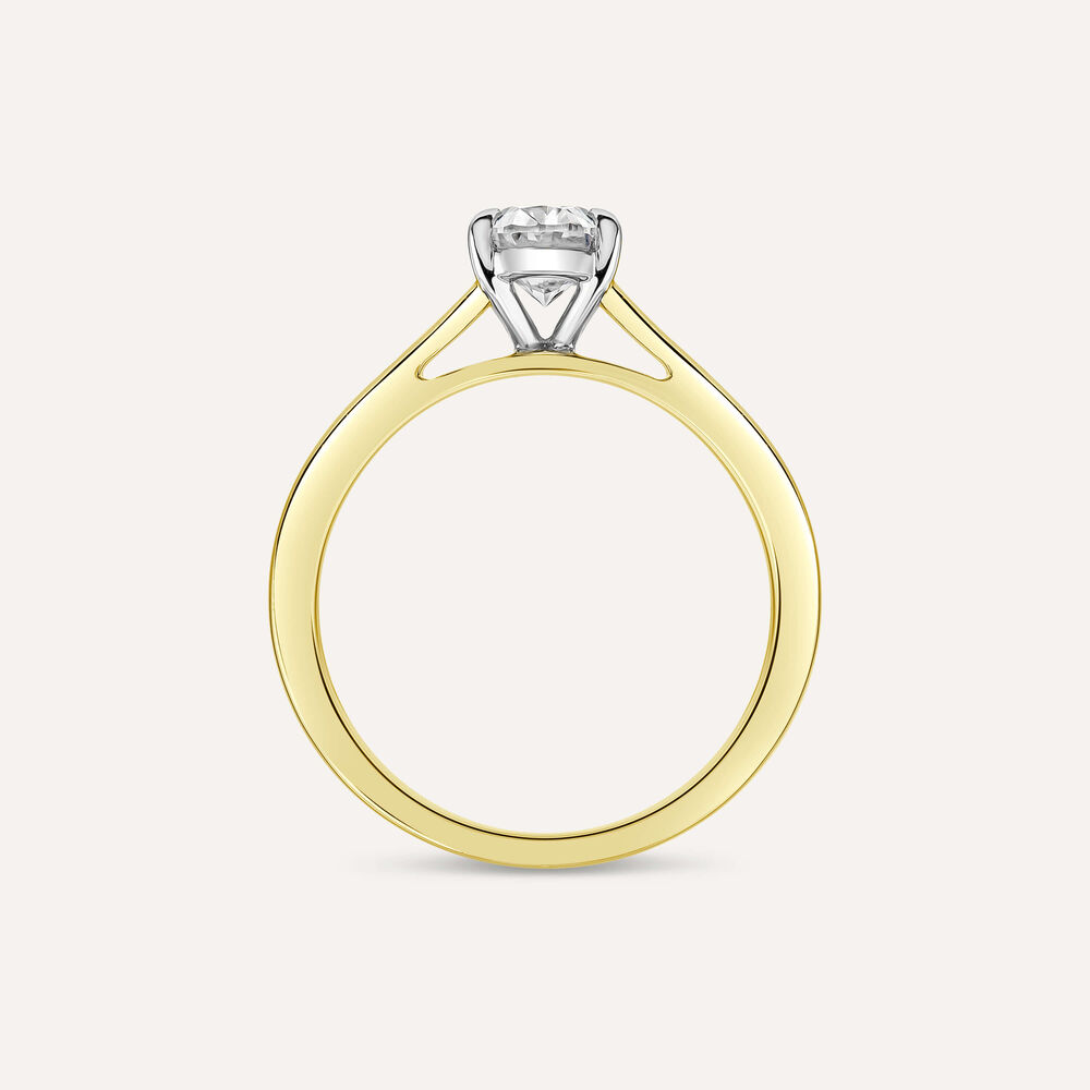 18ct Yellow Gold Lab Grown 1ct Oval Diamond Engagement Ring image number 3