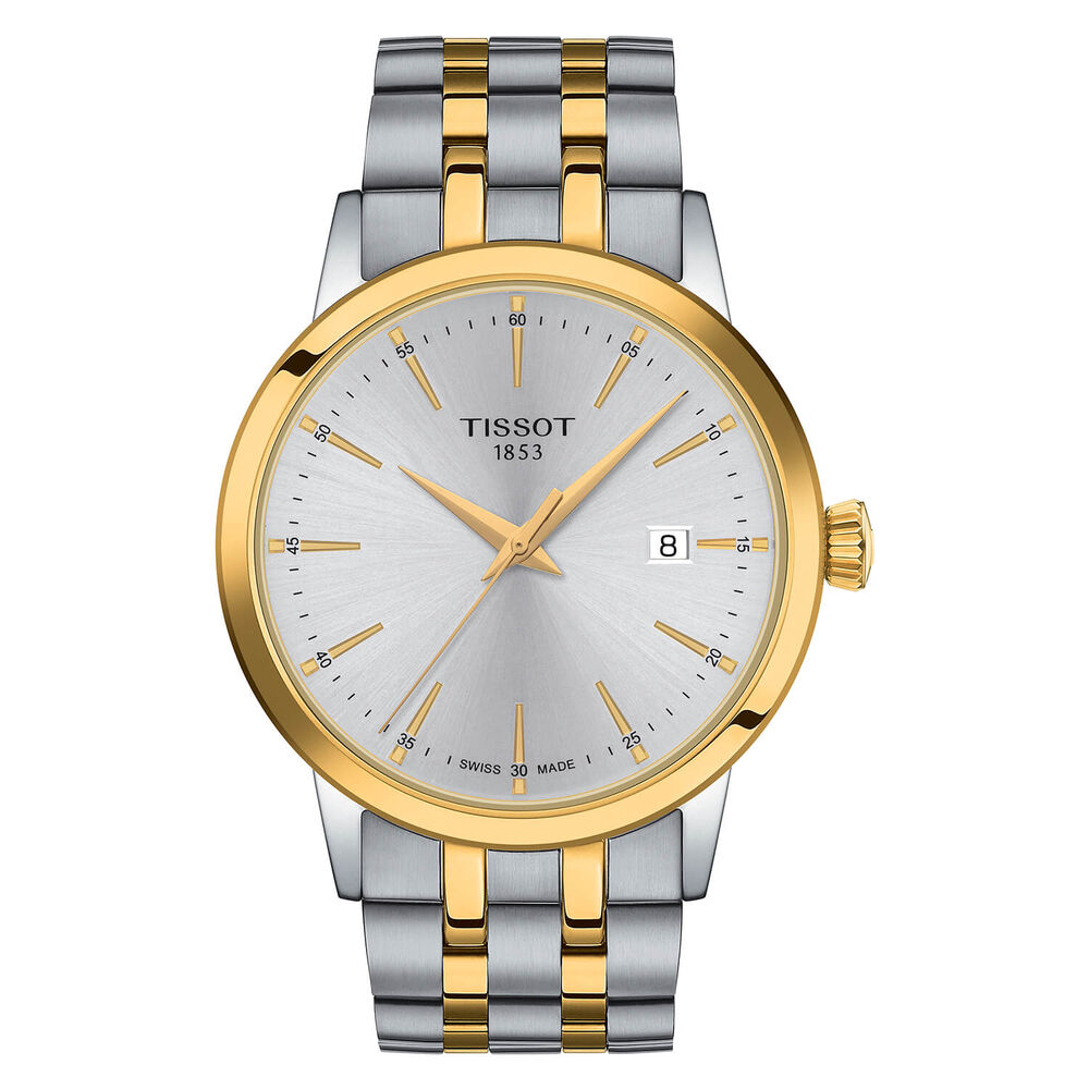 Tissot Classic Dream 42mm Silver Dial Yellow Gold Case Watch