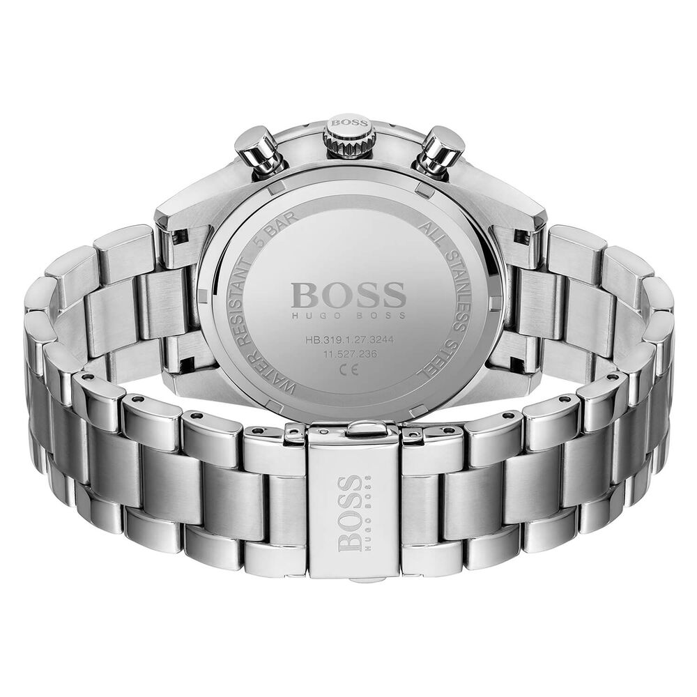 Hugo Boss Pilot Chronograph 44mm Blue Dial Steel Case Bracelet Watch image number 1