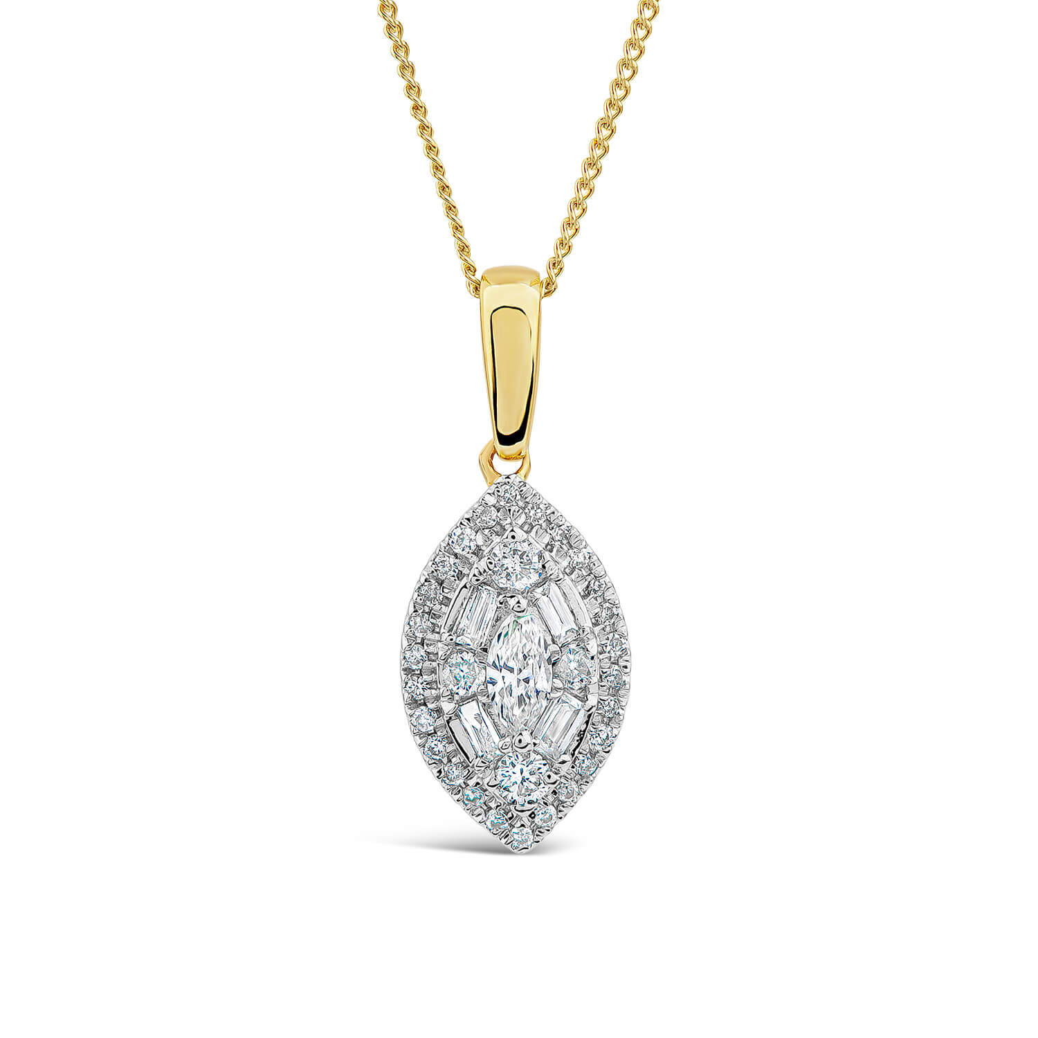 Baguette diamond necklace online