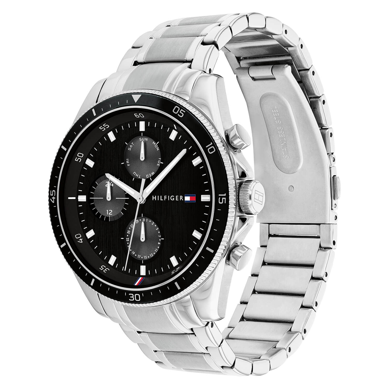 Tommy Hilfiger Parker 44 mm Black Dial Steel Case Watch