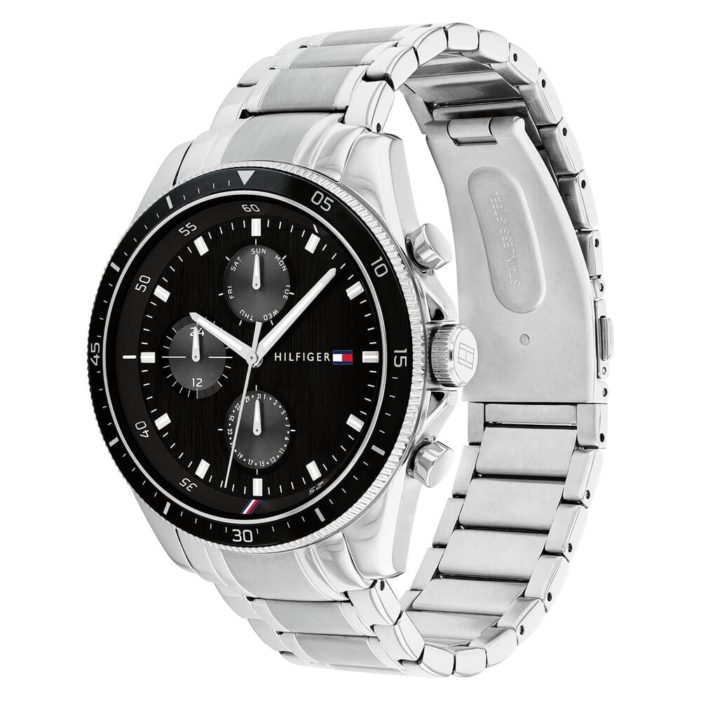 Tommy Hilfiger 44 mm Black Dial Chronograph Steel Case Bracelet Watch image number 2