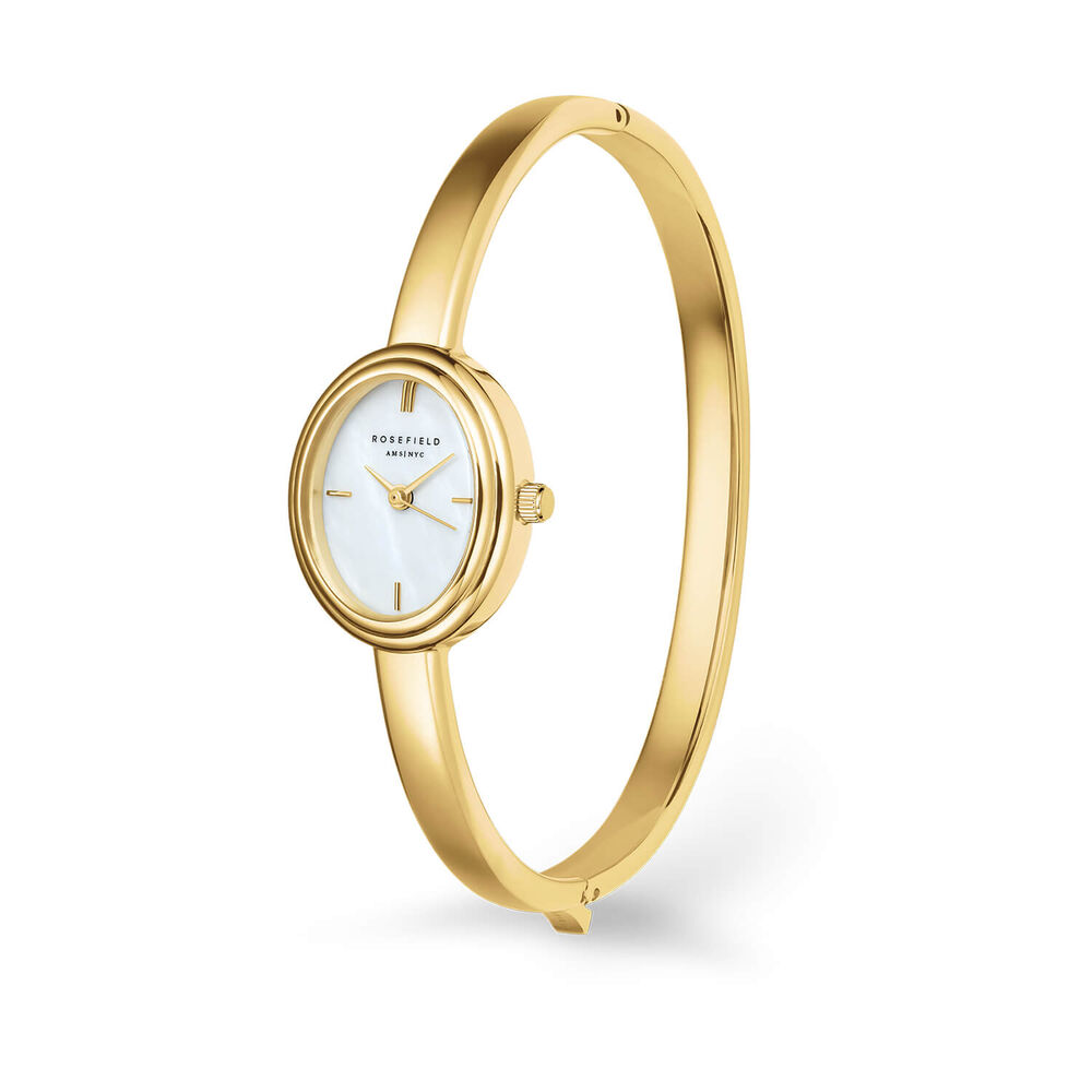 Rosefield Bangle Gold 19.5x23.5mm Mother of Pearl Dial 23k Gold Plated Steel Bangle Watch image number 2