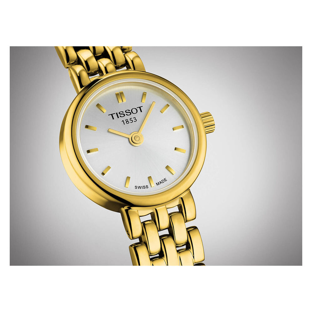 Pre-Owned Tissot Lovely 19.5mm Silver Dial Yellow Gold Plated Steel Bracelet Watch image number 1