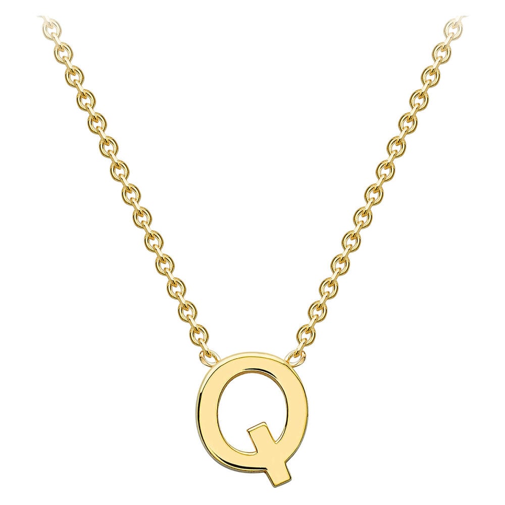 9 Carat Yellow Gold Petite Initial Q Necklet (Special Order) image number 1