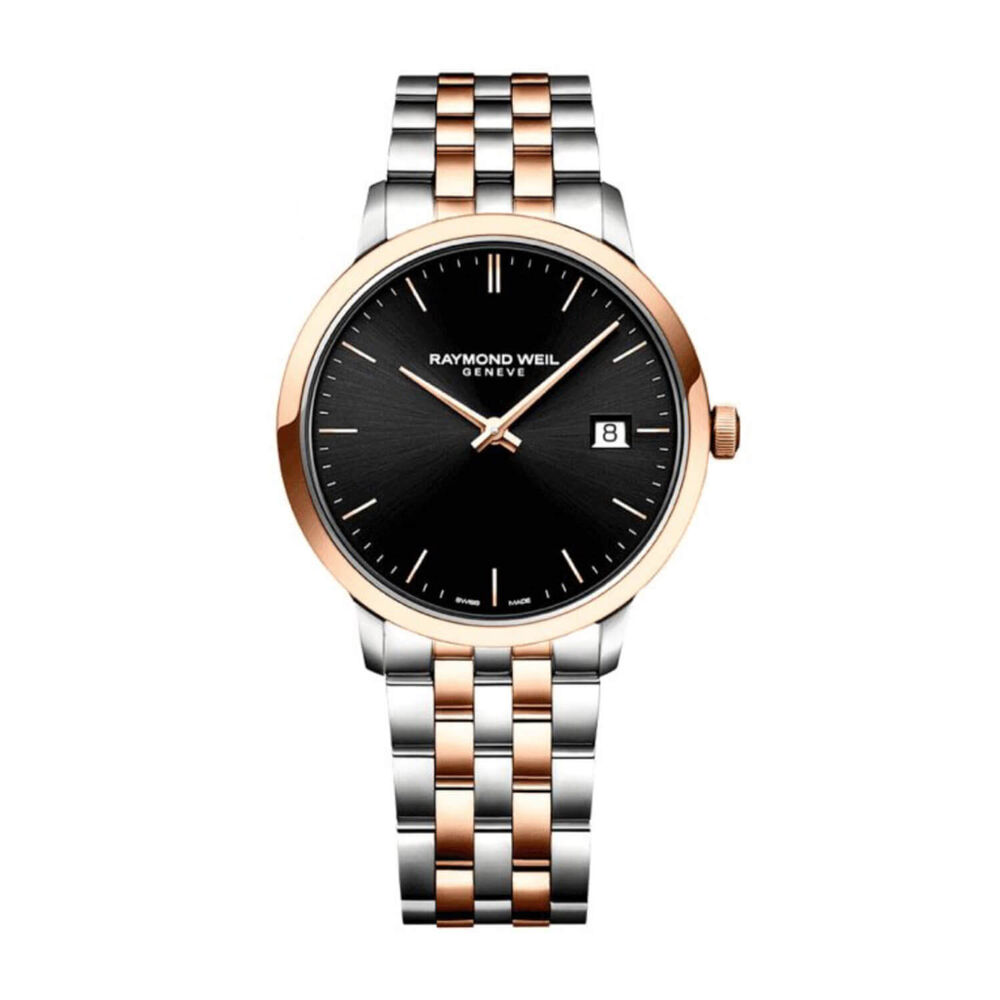 Raymond Weil Toccata Black Dial Two Tone 39mm Mens Watch