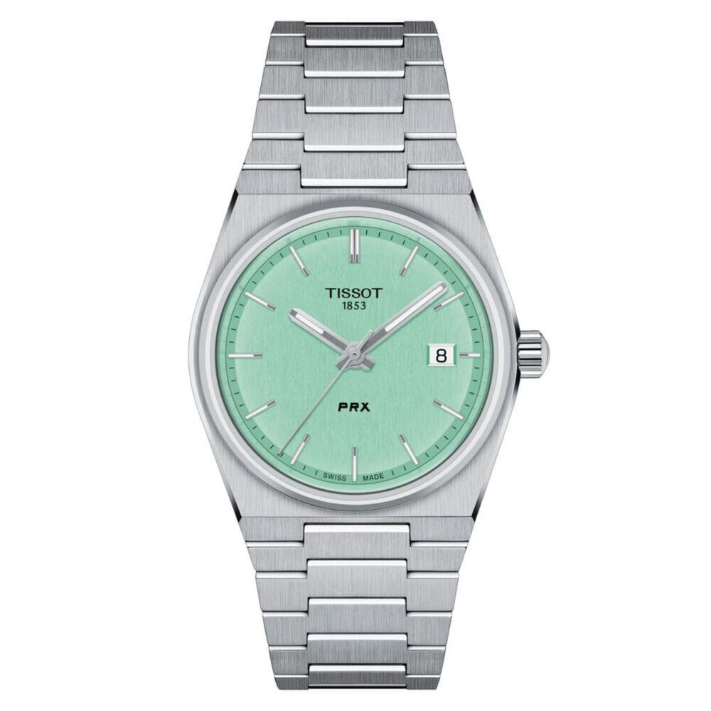 Tissot PRX Quartz 35mm Mint Green Dial Steel Case Bracelet Watch