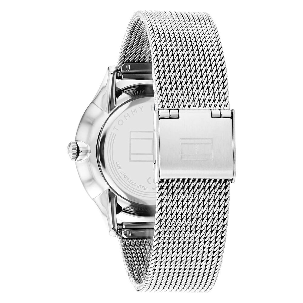 Tommy Hilfiger Layla 38mm Quartz Silver Dial Rose Gold Index Steel Case Mesh Bracelet Watch image number 3