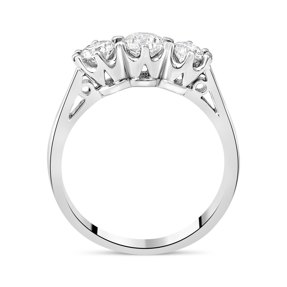 18ct White Gold 3 Stone Engagement Ring image number 2
