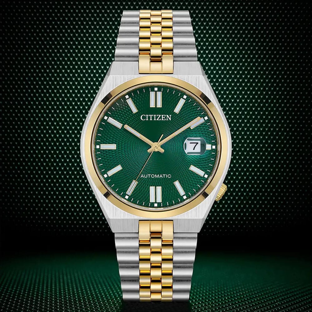 Citizen Tsuyosa 60 Automatic 40mm Green Dial Two Tone Steel Bracelet Watch
