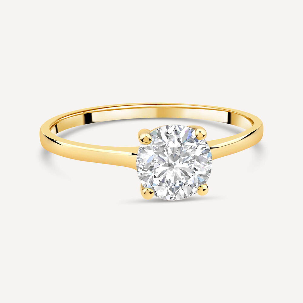 9ct Yellow Gold Round Brilliant Cubic Zirconia Promise Ring image number 2