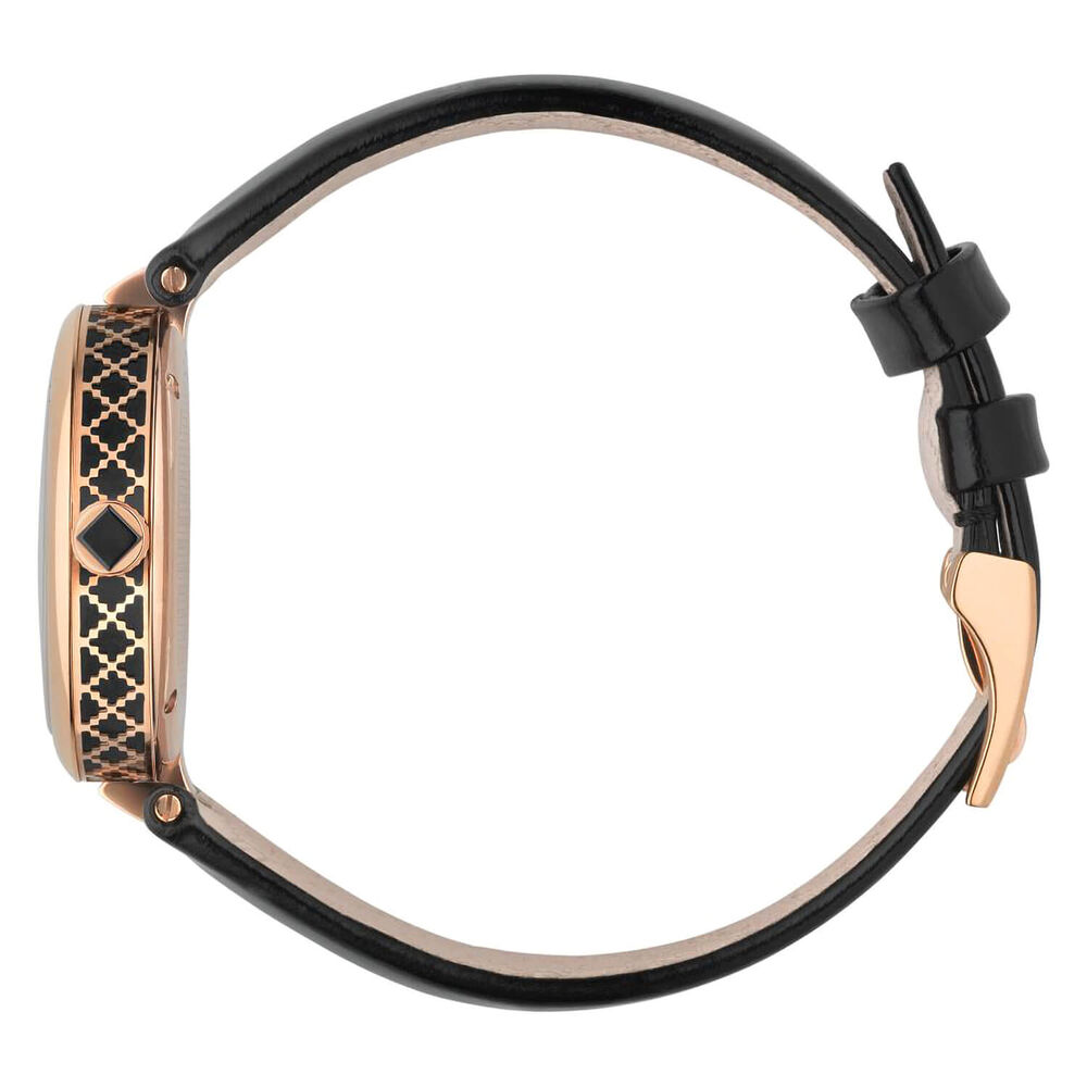 Gucci Diamantissima Ladies' Rose Gold-tone and Black Leather Strap Watch image number 2