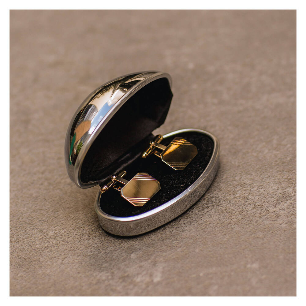 Gents Gold-Plated and Sterling Silver Cufflinks image number 3