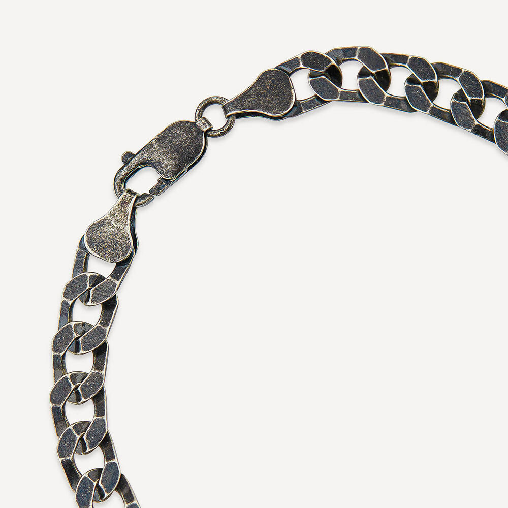 Sterling Silver Ruthenium Plated Curbed Bracelet image number 4