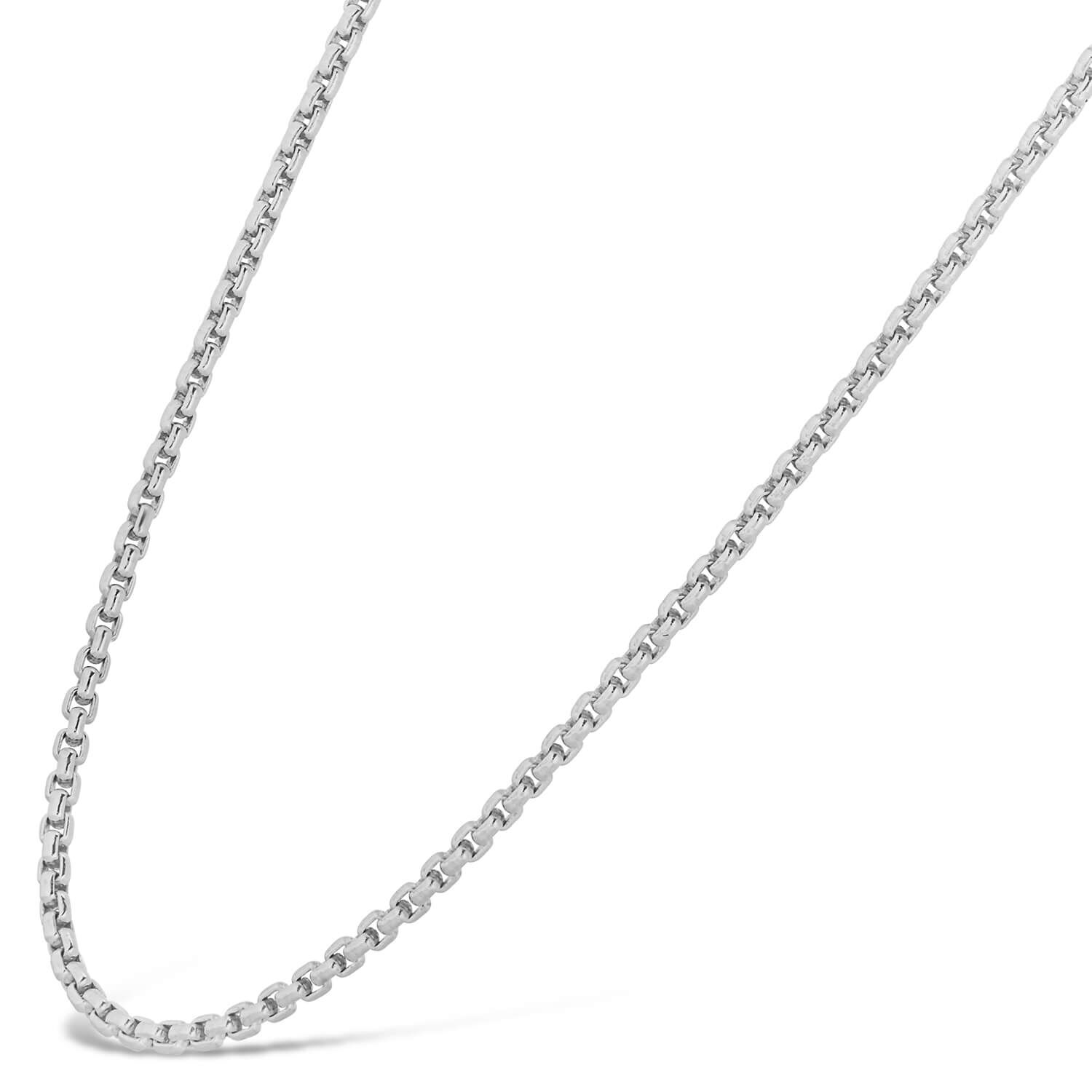 9ct White Gold Box Link 18' Chain