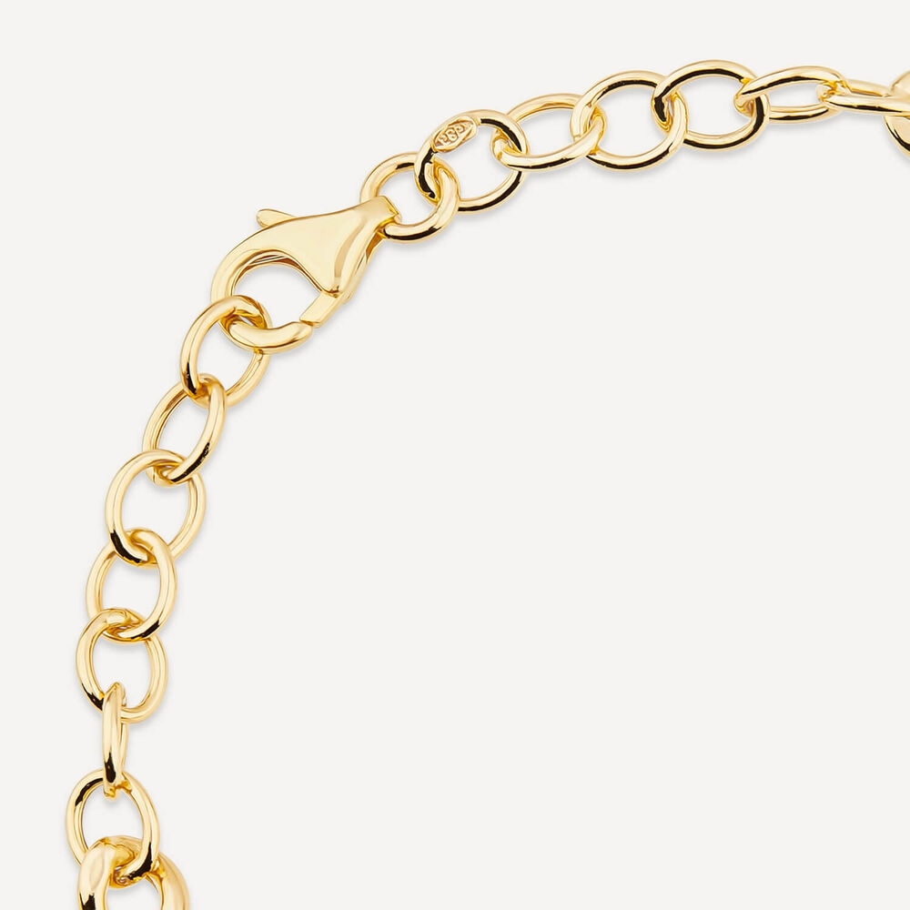 9ct Yellow Gold Oval Centre Links Chain Bracelet image number 4