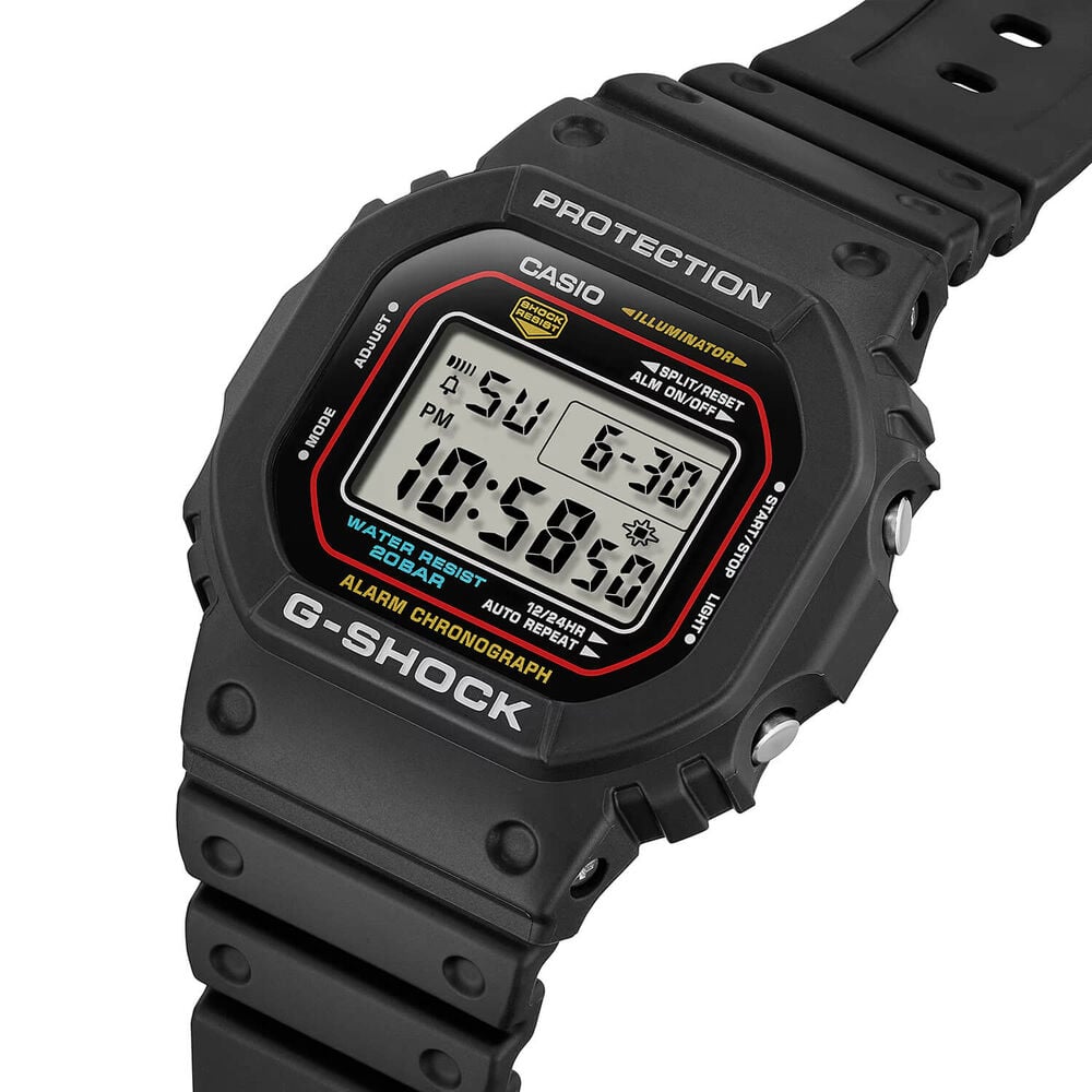 G-SHOCK 5600 Series 48.9x42.8mm Black Digital Display Resin Strap Watch