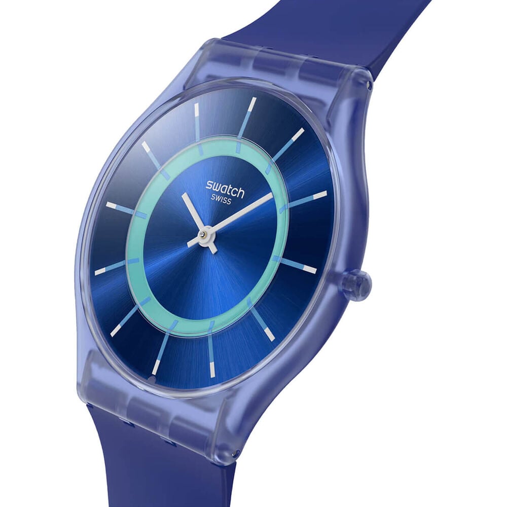 Swatch Skin Jammy Grape Dream 34mm Blue Dial Blue Gradient Silicon Strap Watch image number 1