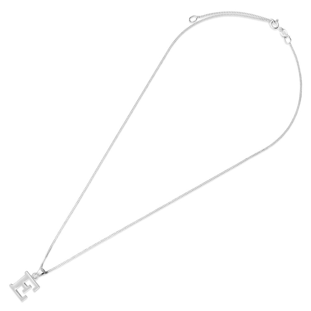Sterling Silver Block Initial E Pendant image number 3